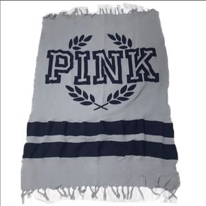 Pink by Victoria secret blue and gray throw blanket